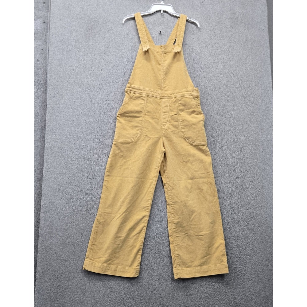Patagonia Women Pants 6 Yellow Stand Up Cropped Corduroy Overalls 25" Inseam